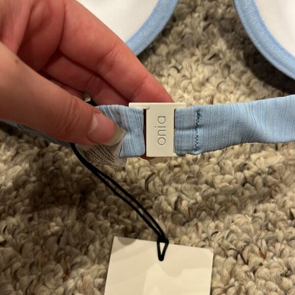 NWT Onia Dalia Bikini Top Sz XL Ribbed Airy Blue Summer Vacation Beach Underwire - Picture 5 of 5